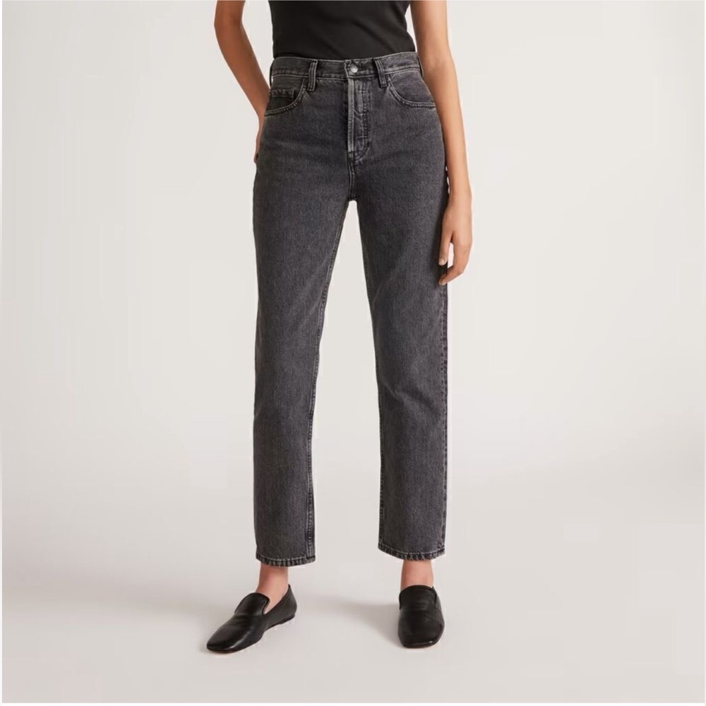 Everlane The High Rise Slim Straight Jeans Light Heather Grey Size 28 Regular